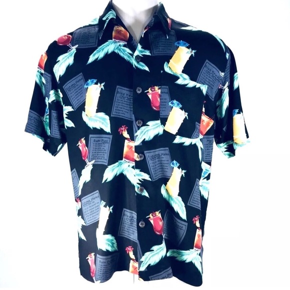 Bar Drinks Recipes Short Sleeve Button Front Shirt - Picture 2 of 7
